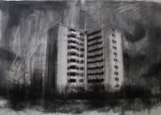 “Where are our monsters now, where are our friends?”, compressed charcoal,conte and chalk on paper, 30 x 40 cm, 2013