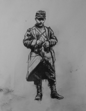 3716 armistice centenary drawing 65, compressed charcoal on paper, 27 x 33 cm 2018