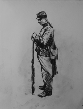 3730 armistice centenary drawing 6, compressed charcoal on paper, 27 x 33 cm 2018