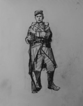 3736 armistice centenary drawing 14, compressed charcoal on paper, 27 x 33 cm 2018