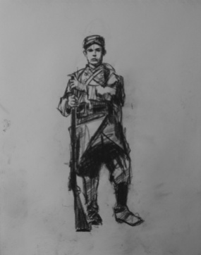 3742 armistice centenary drawing 35, compressed charcoal on paper, 27 x 33 cm 2018