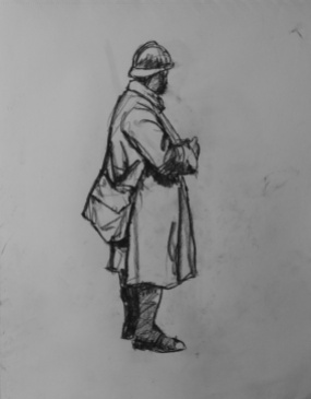 3749 armistice centenary drawing 26, compressed charcoal on paper, 27 x 33 cm 2018
