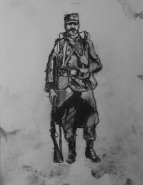 3756 armistice centenary drawing 62, compressed charcoal on paper, 27 x 33 cm 2018
