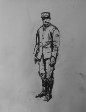 3763 armistice centenary drawing 51, compressed charcoal on paper, 27 x 33 cm 2018