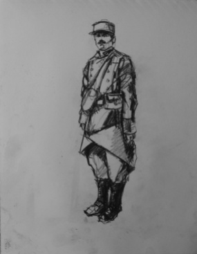 3781 armistice centenary drawing 18, compressed charcoal on paper, 27 x 33 cm 2018