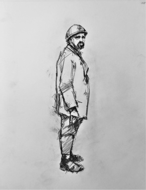 3823 armistice centenary drawing 102, compressed charcoal on paper, 27 x 33 cm 2018
