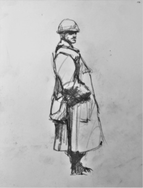 3825 armistice centenary drawing 100, compressed charcoal on paper, 27 x 33 cm 2018