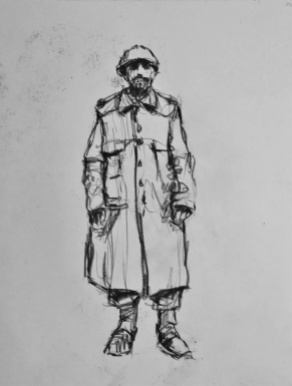 3848 armistice centenary drawing 78, compressed charcoal on paper, 27 x 33 cm 2018
